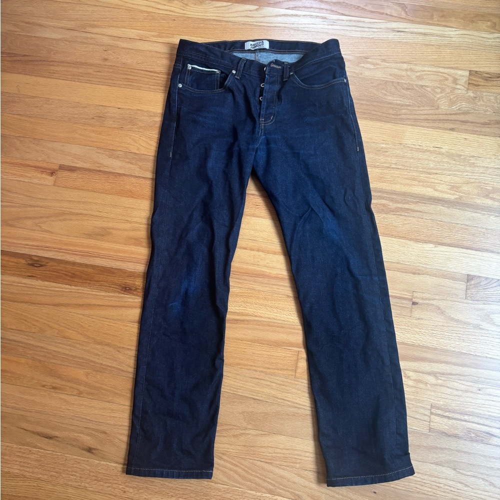 Naked and Famous Raw Denim, Nightshade Stretch Selvedge, 32x32
